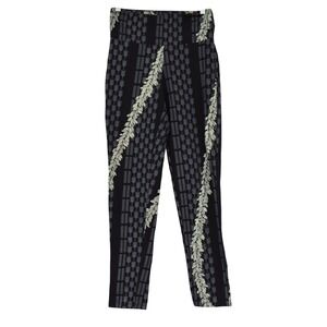 Dezigns By Kamohoalii Womens Black Grey Arrow Lei Print Leggings XS Hawaiian